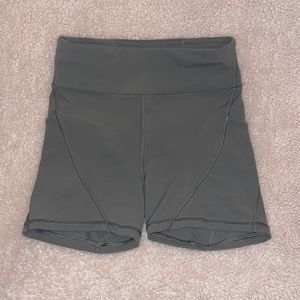 Army Green Lululemon Bike Shorts